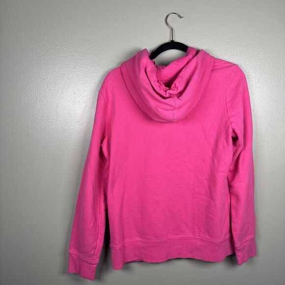 The North Face Bright Pink Comfy Hoodie Floral Lettering Women's Large - Picture 2 of 11